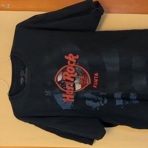 Hard Rock Cafe Atlanta American Flag USA Themed Black T-Shirt Size XXL
